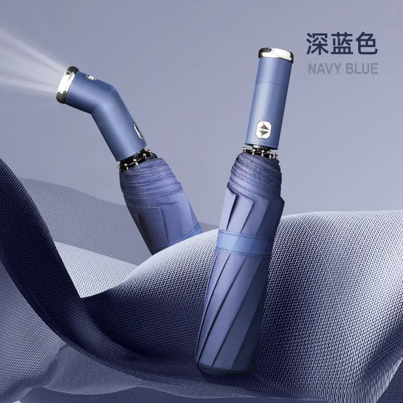 [Rotatable LED] automatic 10 bone flashlight [navy blue]]