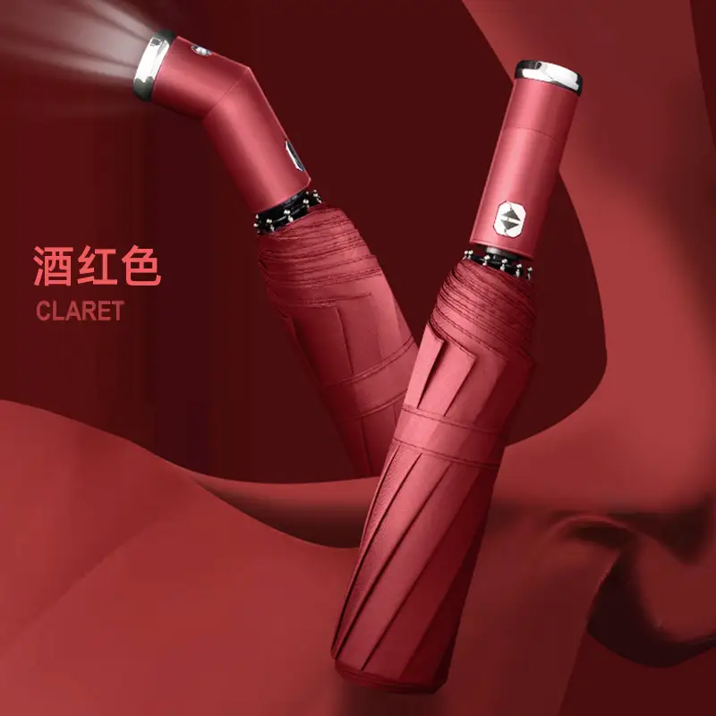 [Rotatable LED] automatic 10 bone flashlight [wine red]]