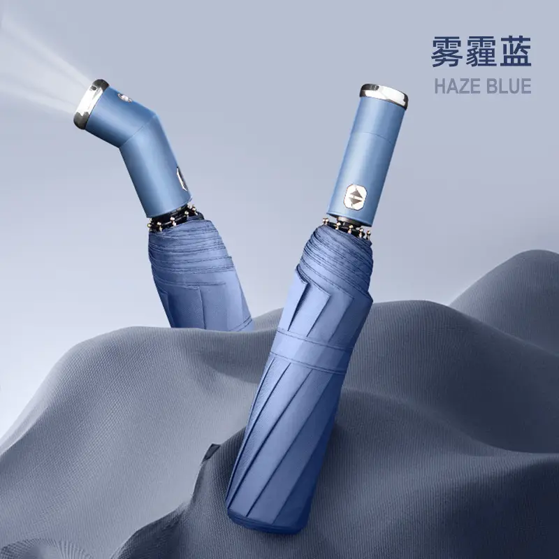 [Rotatable LED] automatic 10-bone flashlight [haze blue]]