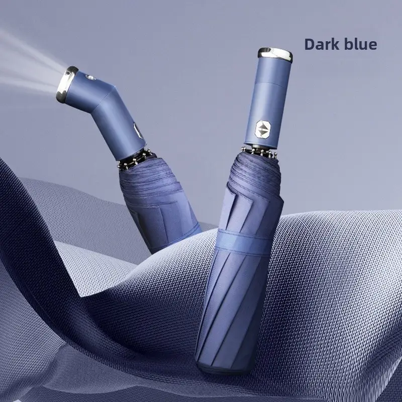 Adjustable Rotating LED Umbrella for Rain & Wind - Image 2