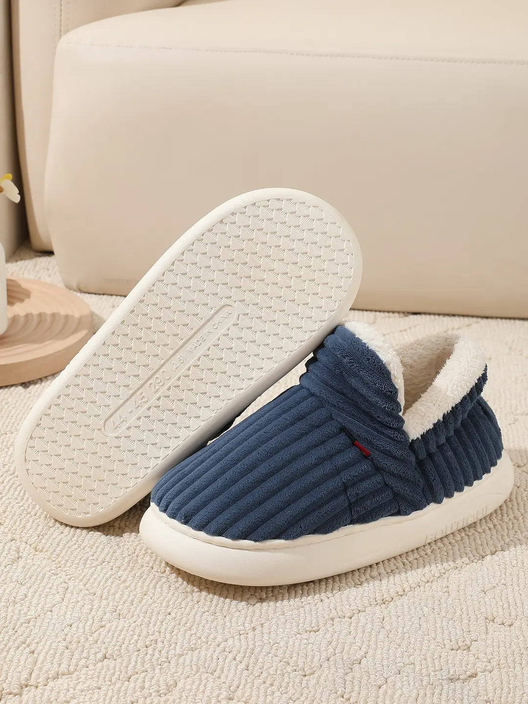 2024 in stock Foreign Trade Cross-border Labeling Cotton Shoes Winter fleece-lined Indoor Thick Bottom Non-slip Warm Cotton Slippers — feature 2