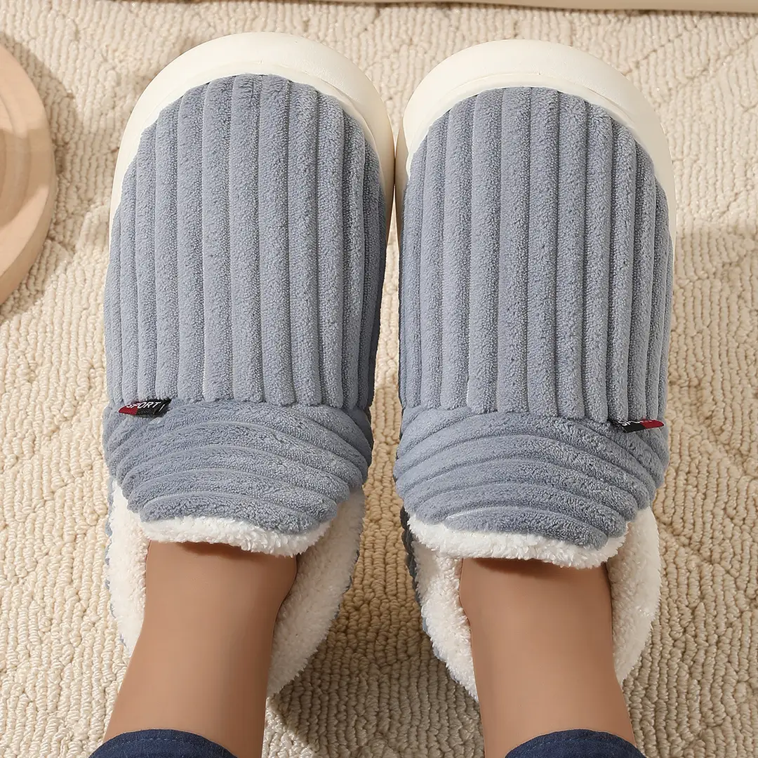 2024 in stock Foreign Trade Cross-border Labeling Cotton Shoes Winter fleece-lined Indoor Thick Bottom Non-slip Warm Cotton Slippers