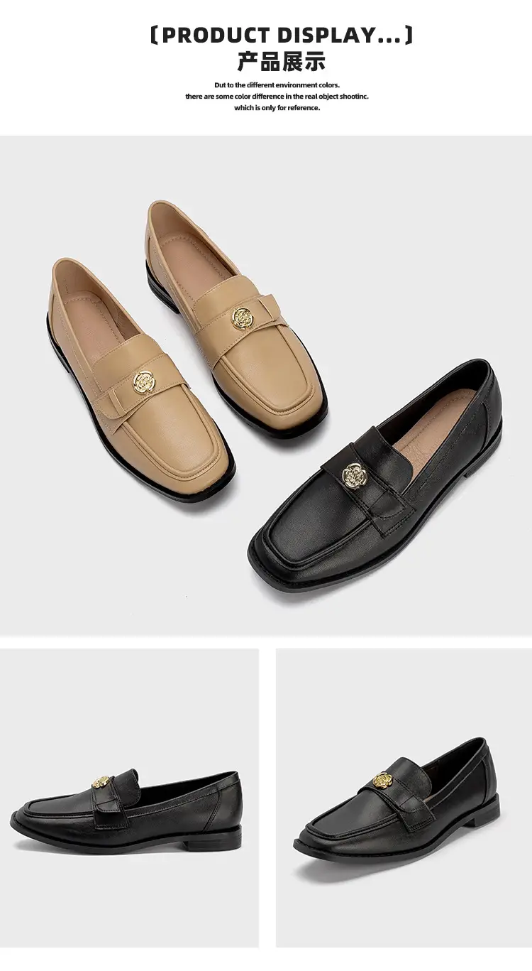 Women's Black Gold Coin Slip-on Loafers Low Heel — feature 8