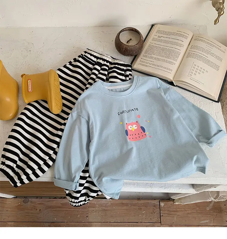 Children's Long Sleeve T-Shirt White Cotton Spring 2024 — feature 10