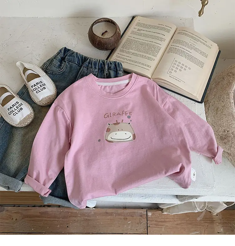 Children's Long Sleeve T-Shirt White Cotton Spring 2024 — feature 11