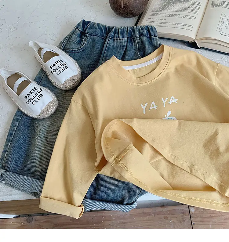 Children's Long Sleeve T-Shirt White Cotton Spring 2024 — feature 14