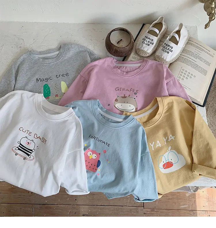 Children's Long Sleeve T-Shirt White Cotton Spring 2024 — feature 7