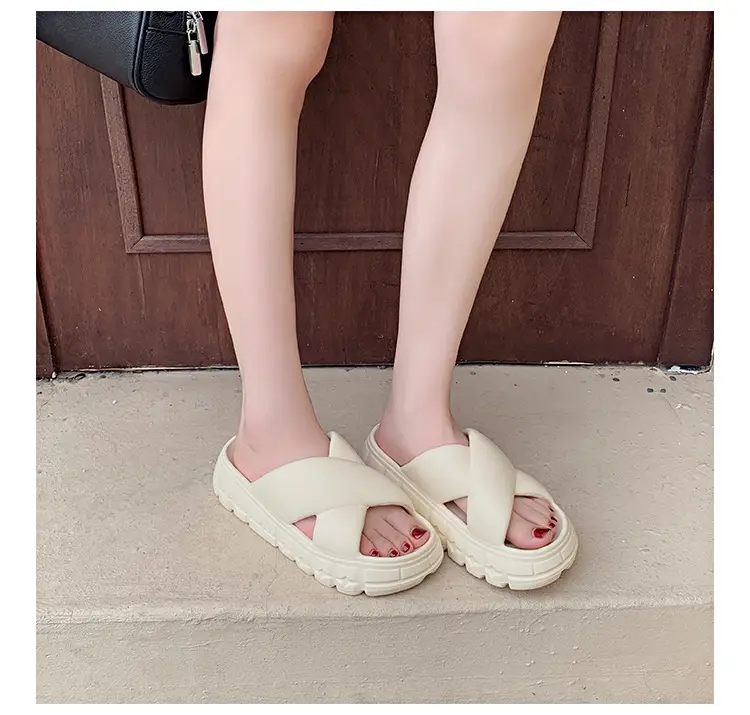 Thick-soled slippers women's Korean-style Instagram-style flat cross-strap indoor fashionable EVA soft-soled casual sandals and slippers — feature 22