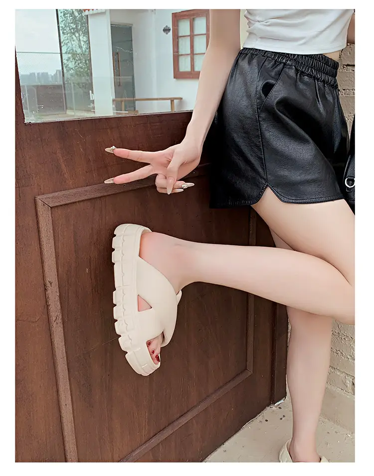 Thick-soled slippers women's Korean-style Instagram-style flat cross-strap indoor fashionable EVA soft-soled casual sandals and slippers — feature 25