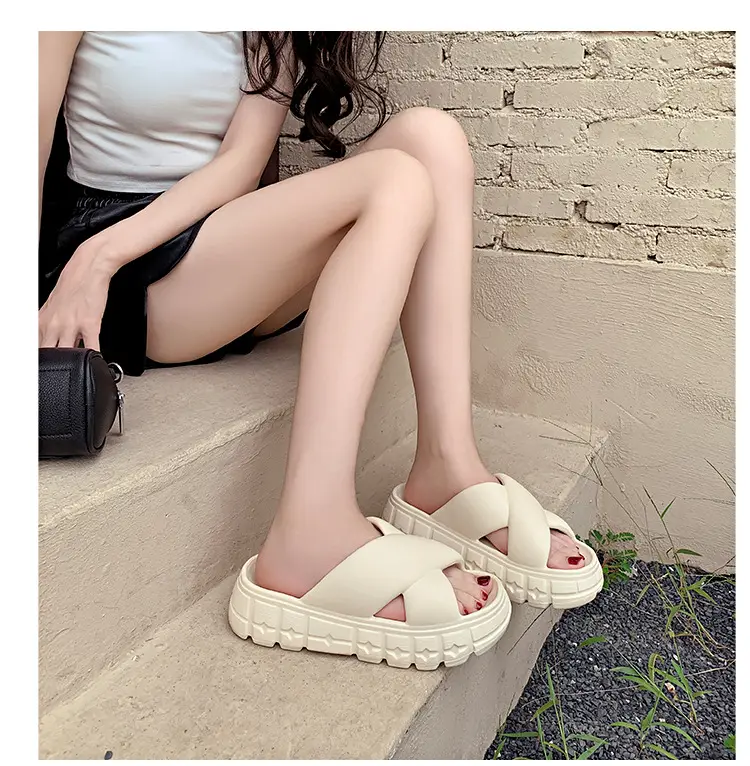 Thick-soled slippers women's Korean-style Instagram-style flat cross-strap indoor fashionable EVA soft-soled casual sandals and slippers — feature 26