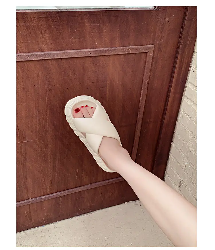 Thick-soled slippers women's Korean-style Instagram-style flat cross-strap indoor fashionable EVA soft-soled casual sandals and slippers — feature 27