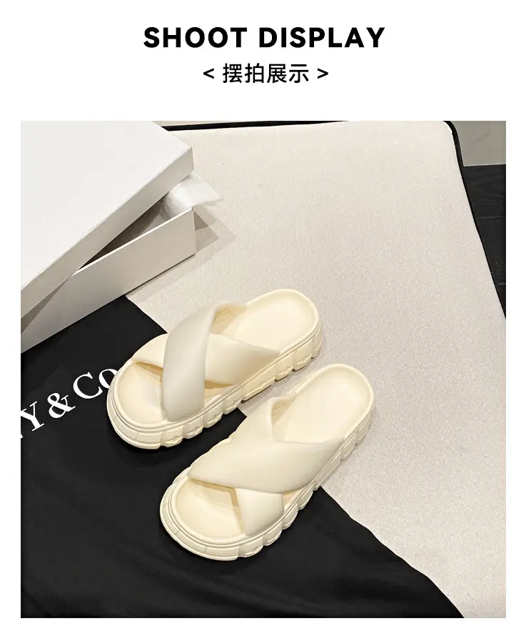 Thick-soled slippers women's Korean-style Instagram-style flat cross-strap indoor fashionable EVA soft-soled casual sandals and slippers — feature 30