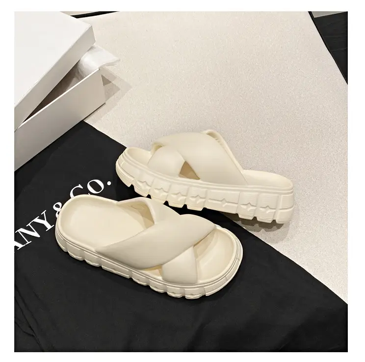 Thick-soled slippers women's Korean-style Instagram-style flat cross-strap indoor fashionable EVA soft-soled casual sandals and slippers — feature 33