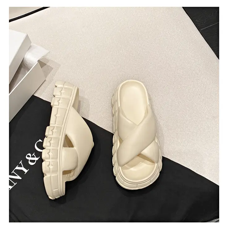Thick-soled slippers women's Korean-style Instagram-style flat cross-strap indoor fashionable EVA soft-soled casual sandals and slippers — feature 34