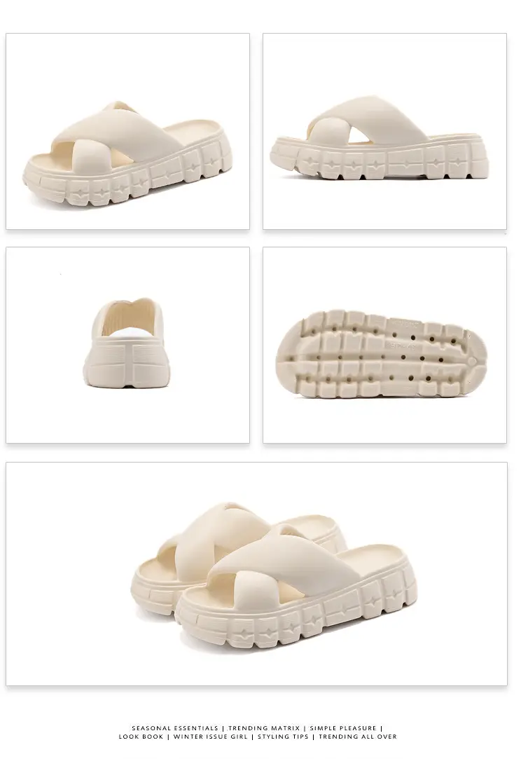Thick-soled slippers women's Korean-style Instagram-style flat cross-strap indoor fashionable EVA soft-soled casual sandals and slippers — feature 41