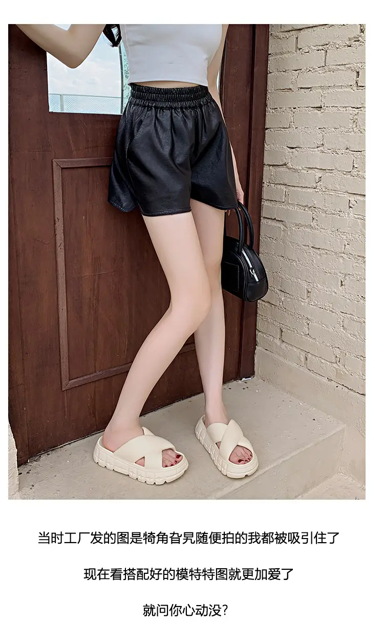 Thick-soled slippers women's Korean-style Instagram-style flat cross-strap indoor fashionable EVA soft-soled casual sandals and slippers — feature 5