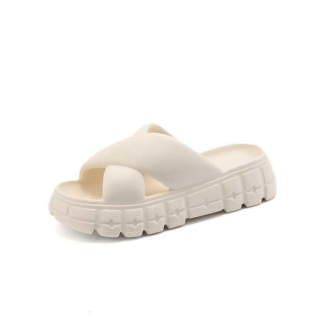 Thick-soled slippers women's Korean-style Instagram-style flat cross-strap indoor fashionable EVA soft-soled casual sandals and slippers