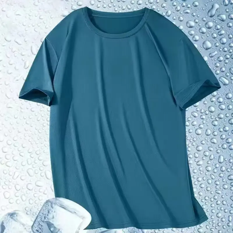 Men's Ice Silk Slim Fit Short Sleeve T-Shirt - Image 11