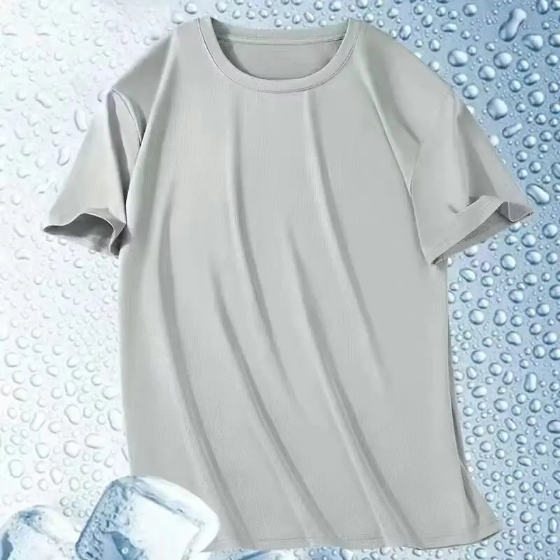 Men's Ice Silk Slim Fit Short Sleeve T-Shirt - Image 12