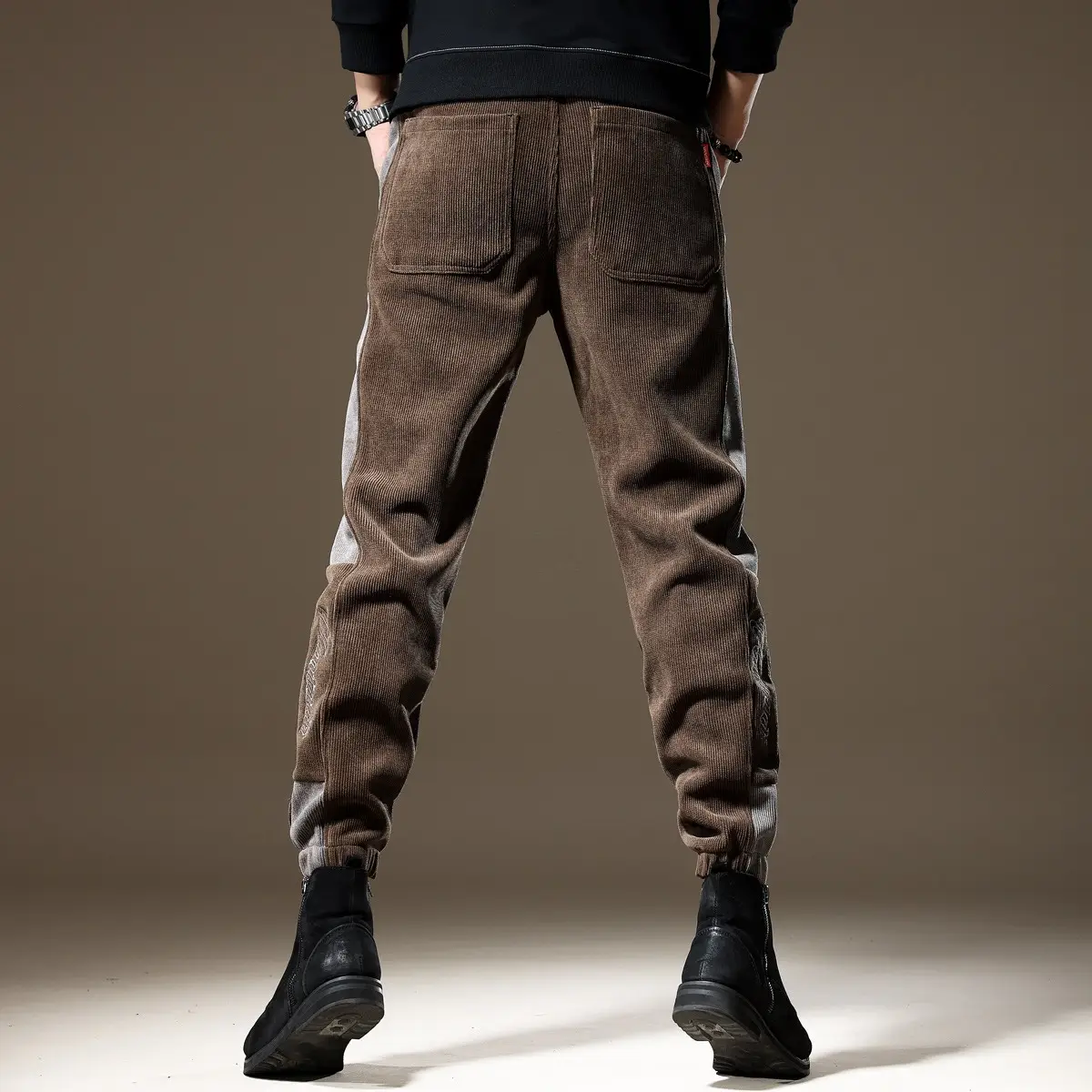 Men's American Corduroy Slim Fit Pants Brown
