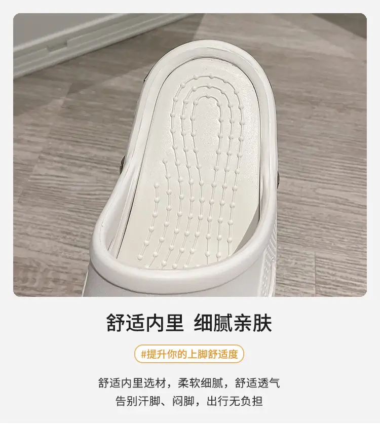 Punk style rivet hole shoes women's summer outdoor wear small height platform Paris eva non-slip deodorant sandals — feature 8