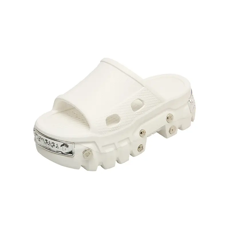 Punk style rivet hole shoes women's summer outdoor wear small height platform Paris eva non-slip deodorant sandals
