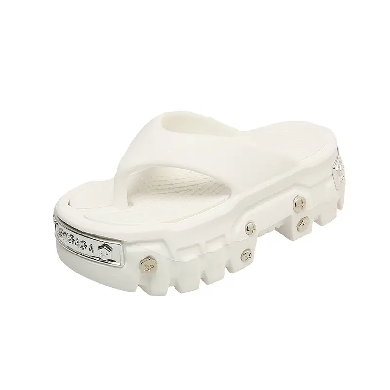 Punk style rivet hole shoes women's summer outdoor wear small height platform Paris eva non-slip deodorant sandals