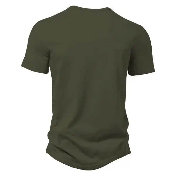 Men's Blue Bamboo Henley T-Shirt Short Sleeve — feature 27