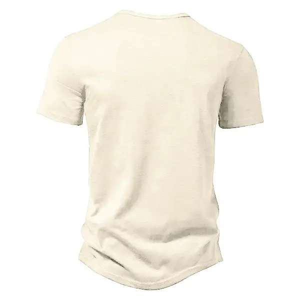 Men's Blue Bamboo Henley T-Shirt Short Sleeve — feature 40
