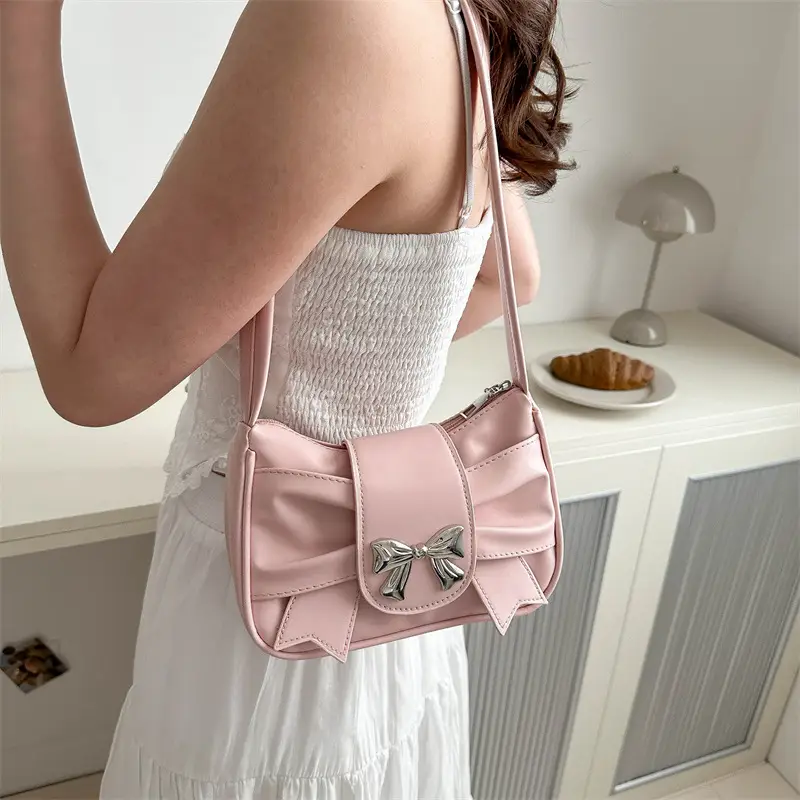 White Bow Underarm Bag for Women Summer 2024 - Image 8