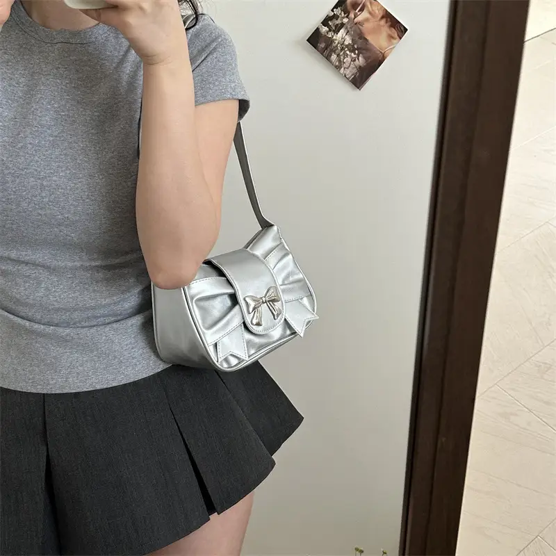 White Bow Underarm Bag for Women Summer 2024 - Image 10