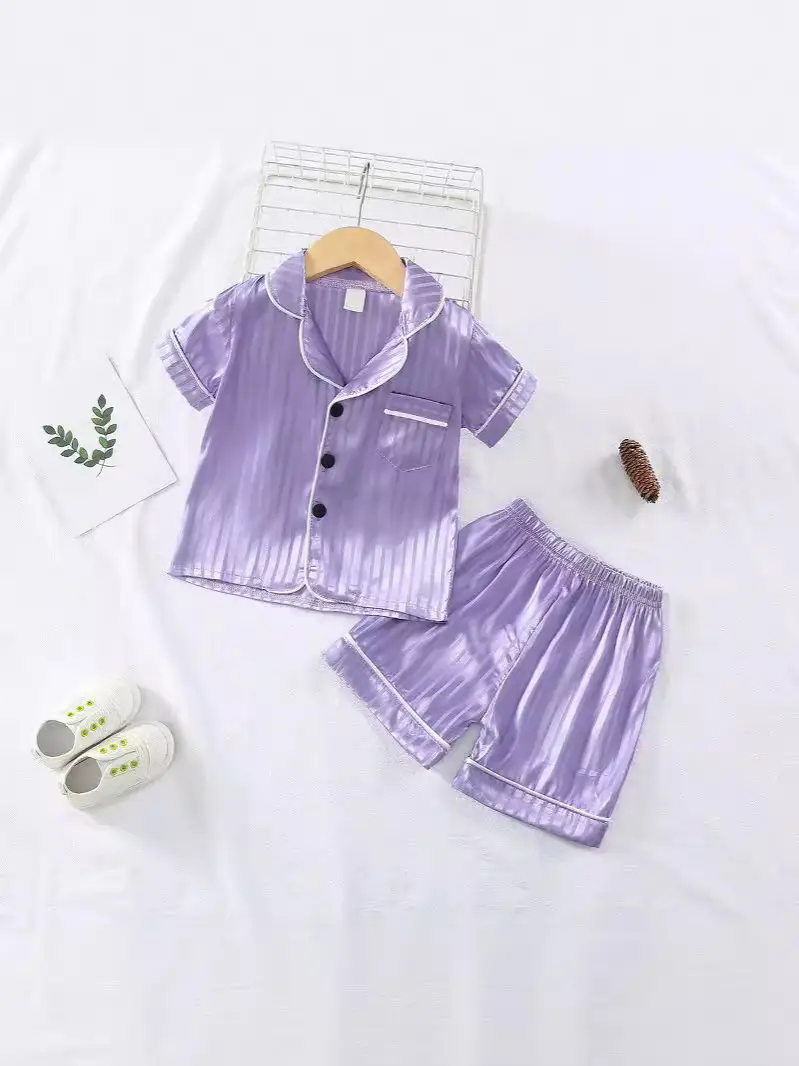 Pink Striped Baby Pajamas Set with Shoes - Image 8
