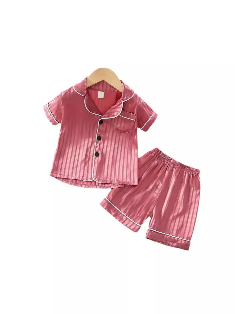 Pink Striped Baby Pajamas Set with Shoes - Image 9
