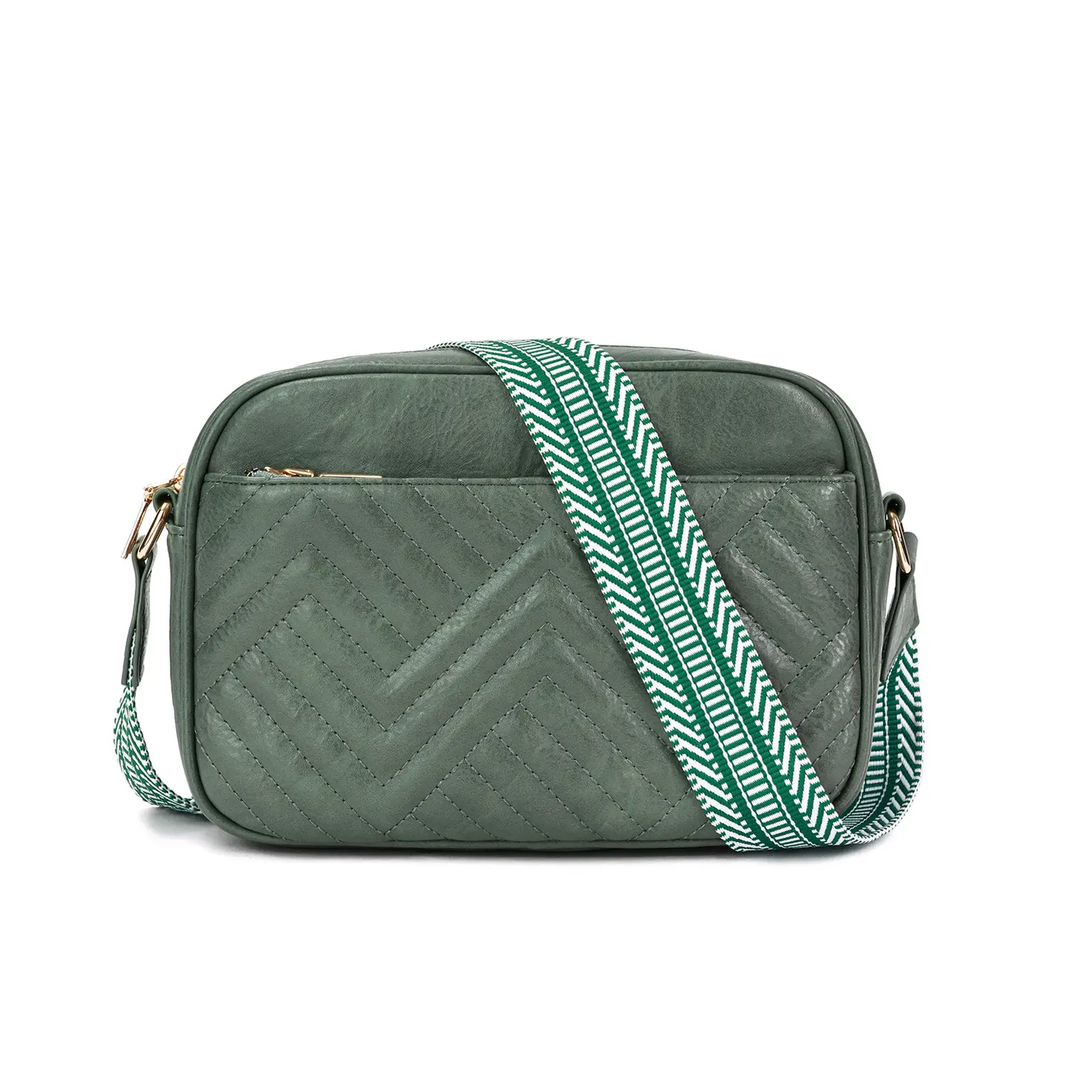 Green Diagonal Niche One Shoulder Bag