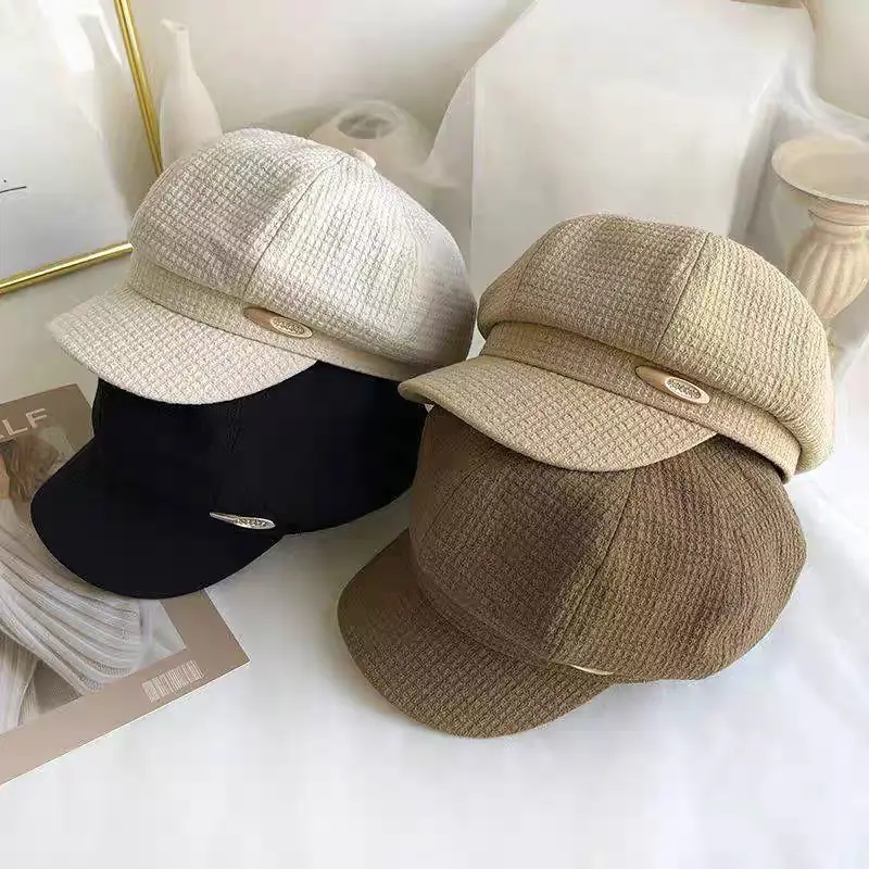 Women's Brown Waffle Cap with Brand Logo - Image 13