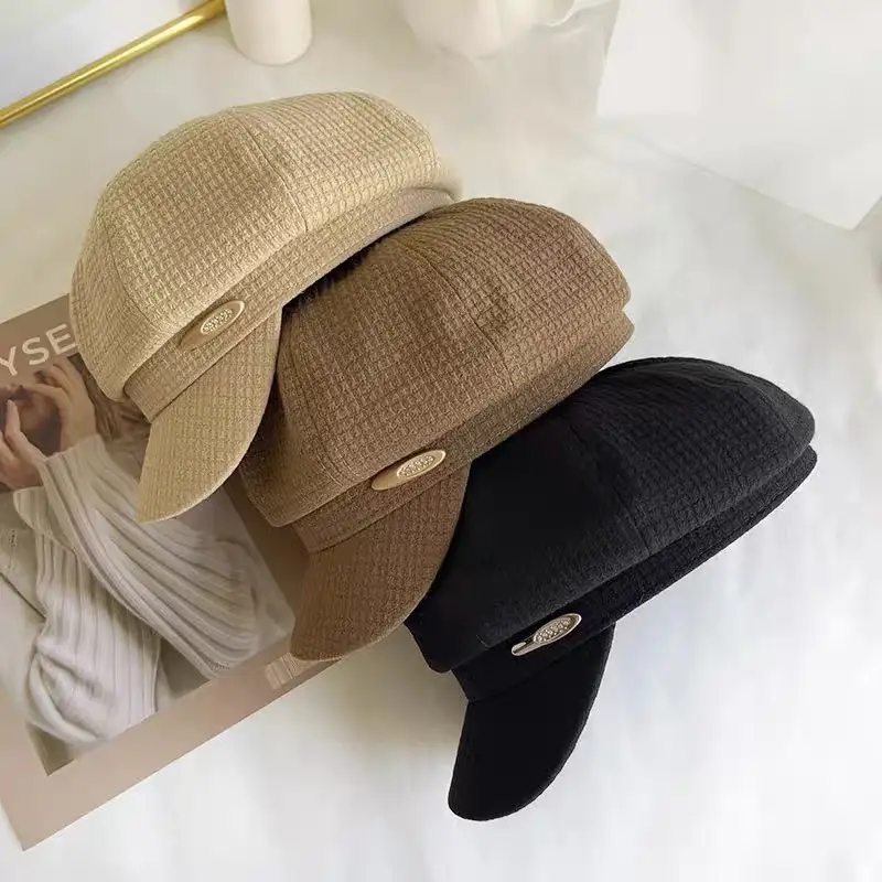 Women's Brown Waffle Cap with Brand Logo - Image 14