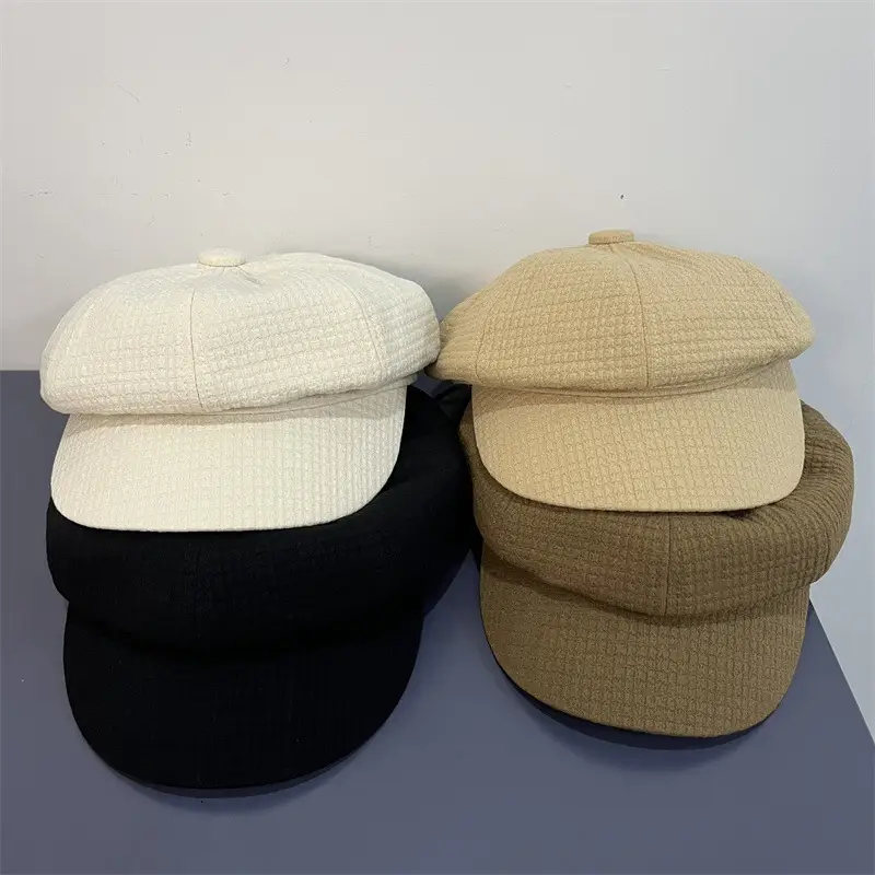 Women's Brown Waffle Cap with Brand Logo — feature 12