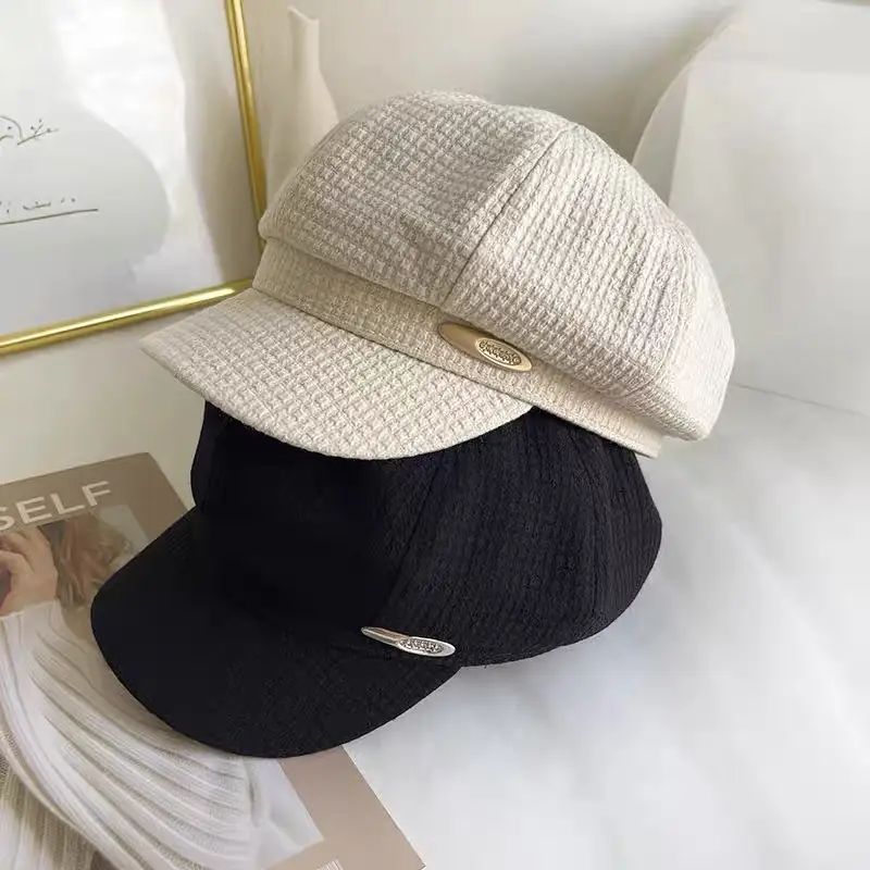 Women's Brown Waffle Cap with Brand Logo — feature 6