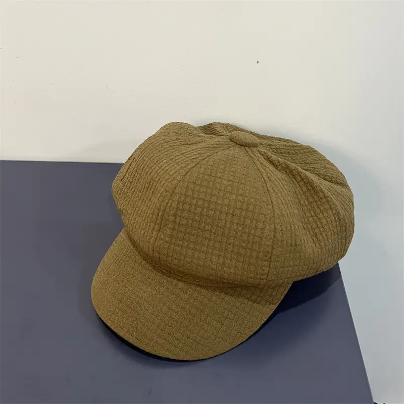 Women's Brown Waffle Cap with Brand Logo - Image 12
