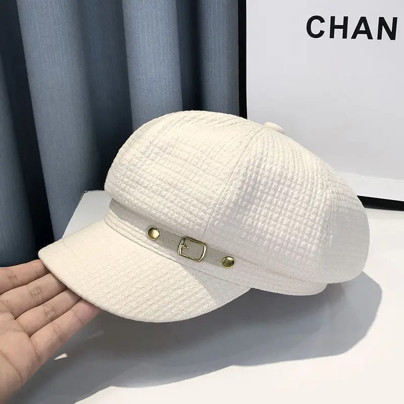 Women's Brown Waffle Cap with Brand Logo - Image 6