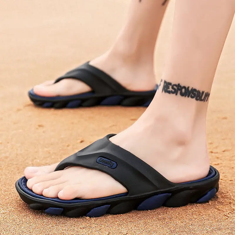Men's Blue Orange Beach Flip-Flops 2024