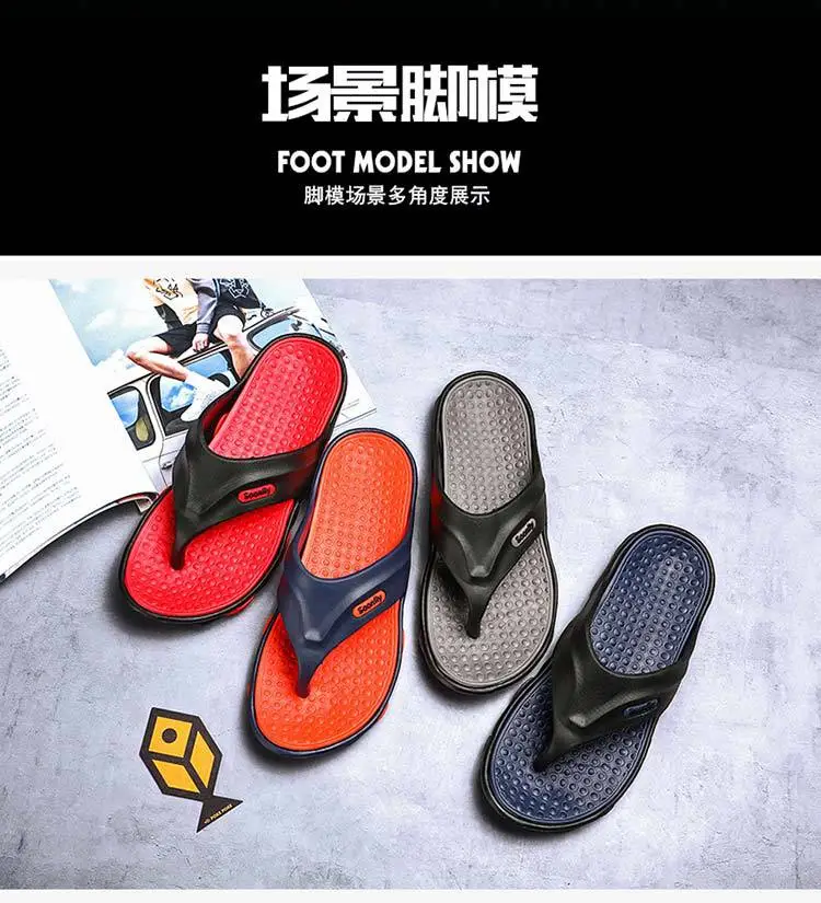 Men's Blue Orange Beach Flip-Flops 2024 — feature 11