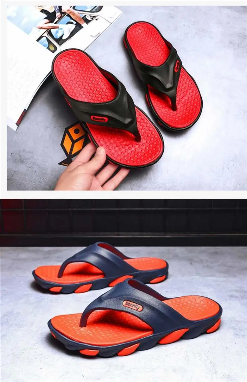 Men's Blue Orange Beach Flip-Flops 2024 — feature 14