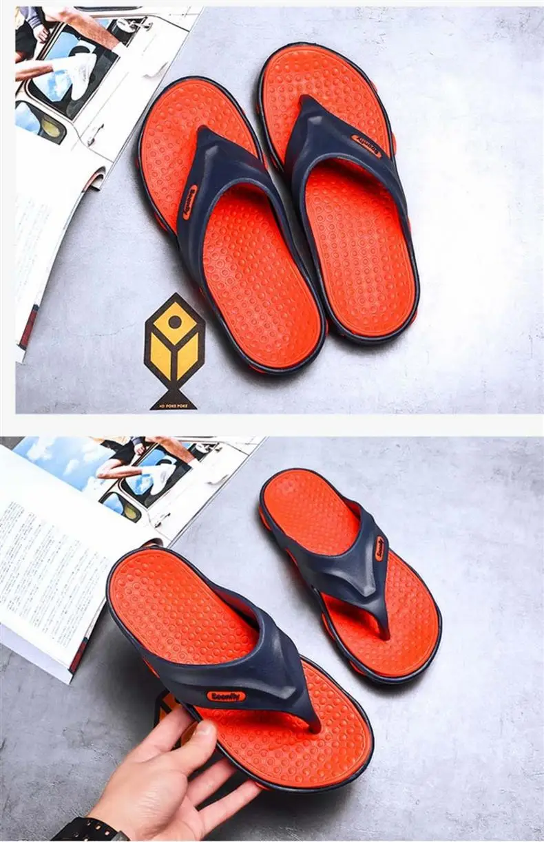 Men's Blue Orange Beach Flip-Flops 2024 — feature 16