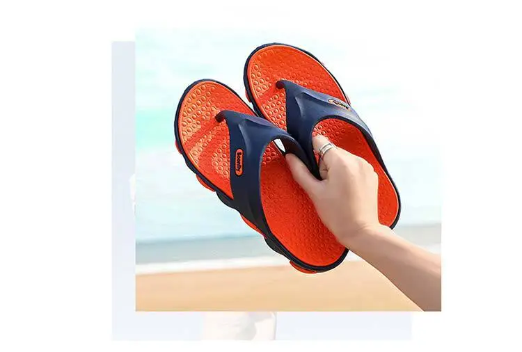 Men's Blue Orange Beach Flip-Flops 2024 — feature 27