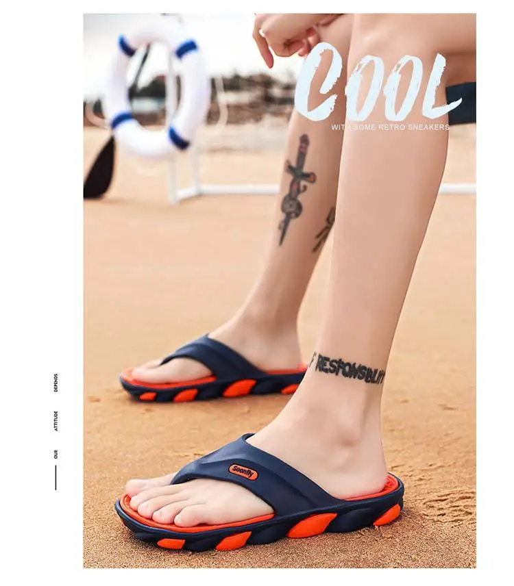 Men's Blue Orange Beach Flip-Flops 2024 — feature 28