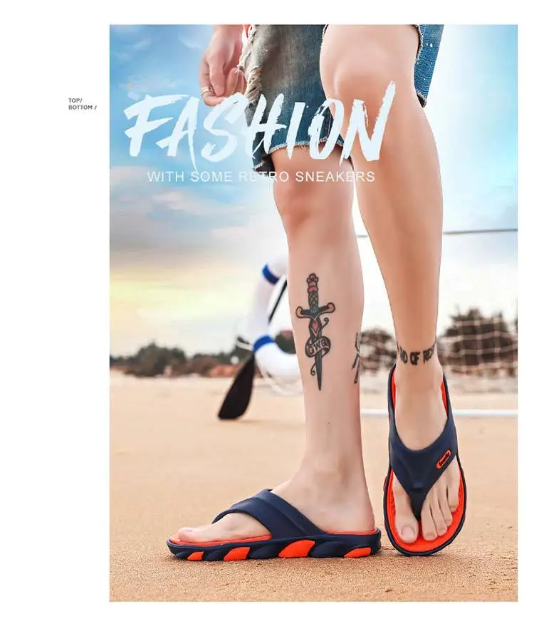 Men's Blue Orange Beach Flip-Flops 2024 — feature 30