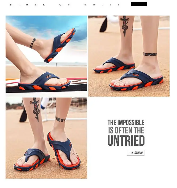 Men's Blue Orange Beach Flip-Flops 2024 — feature 31