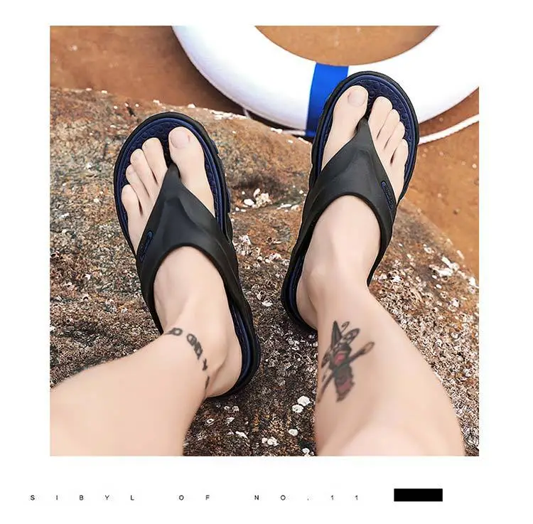 Men's Blue Orange Beach Flip-Flops 2024 — feature 34