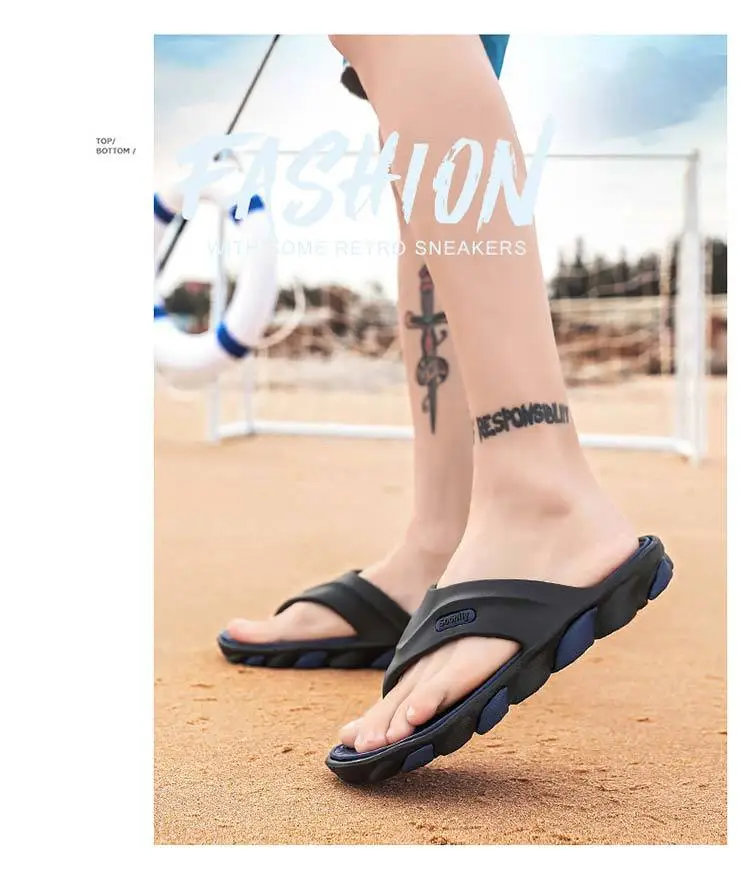 Men's Blue Orange Beach Flip-Flops 2024 — feature 38